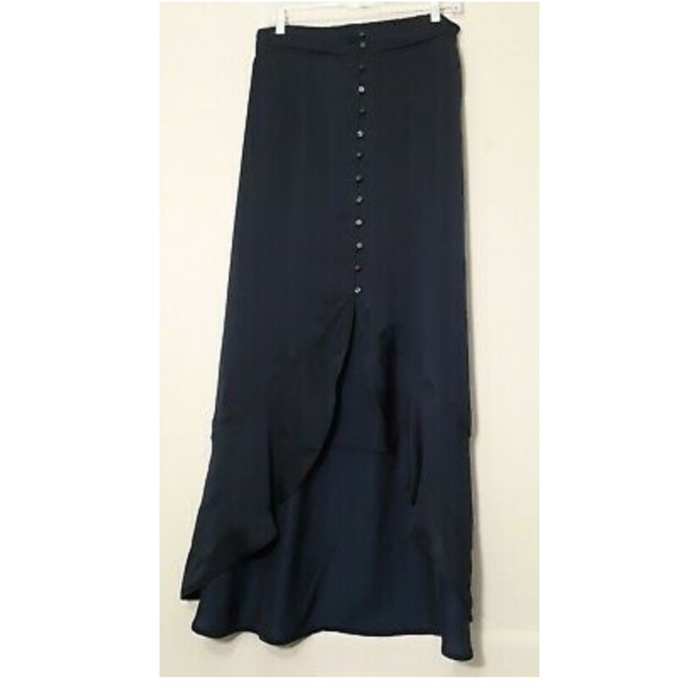 Free Press navy high-low, maxi button down skirt